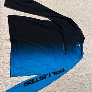 Hollister Black and Blue Gradient Long Sleeve Tee